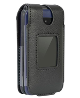 Coque de téléphone en cuir végétalien pour Sonim XP3 Plus 4G Flip / AT&T Cingular Flex 2 / Cricket Debut Flex/Tracfone BLU Flex Flip Phone