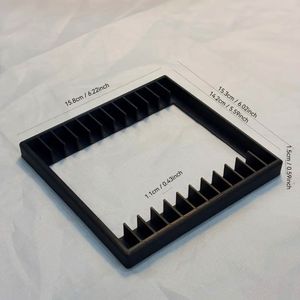 Cd Storage Rack 12 Compartments Desktop <b>Plastic</b> Cd <b>Disc</b> Album Organizer Black White Red - Product Image 4