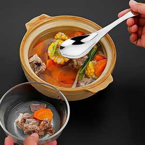 Cuchara de acero inoxidable para sopa de ramen china, cuchara grande para quenelles para restaurante,cuchara de servir perforada - Product Image 5
