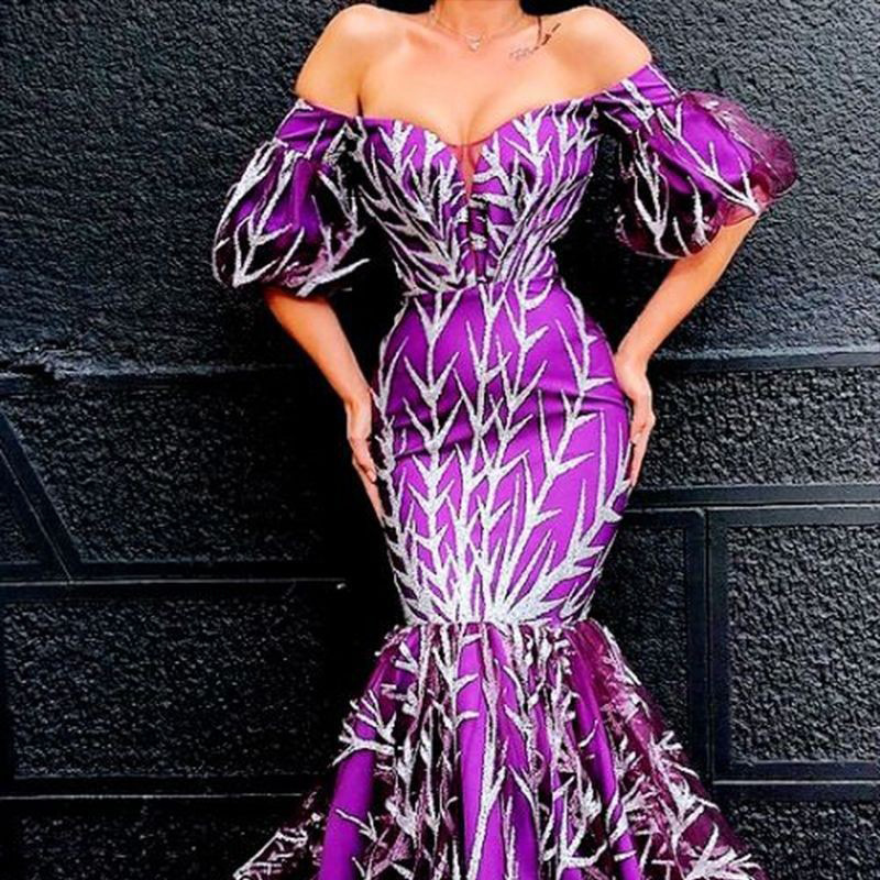 Dq287 Luxury Criss-cross Fuchsia Mermaid Evening Party Gowns Dresses|  Alibaba.com