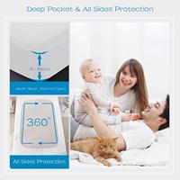 Lot de 10 protège-matelas respirants et silencieux - Taille double 100% imperméable, poche profonde, sans vinyle, lavable