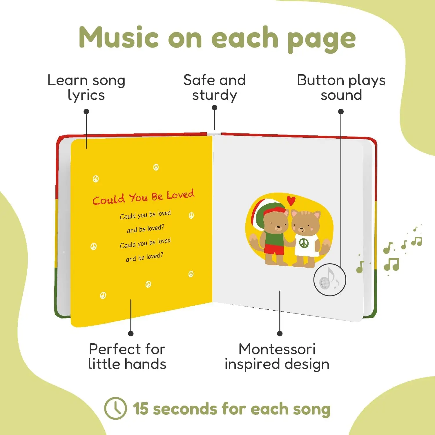 Livre audio personnalisé pour bébé Livre audio avec bouton tactile Livres pour enfants avec musique et son