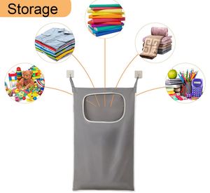 Cesto de Ropa Sucia Colgante para Baño, Bolsa de Lavandería para Colgar Detrás de la Puerta con 2 Ganchos - Product Image 4