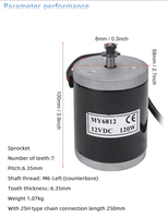 Moteur DC à refroidissement par eau MY6812 100W 120W 150W 24V pour système d'électropulsion de planche de surf, ventilateur d'appareil ménager