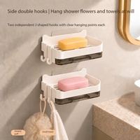 Porte-savon mural sans perçage, support de savon de luxe pour salle de bain, plateau à savon auto-adhésif drainable, vente en gros