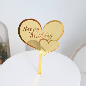 Nouveau design Je t'aime Joyeux <span class=keywords><strong>anniversaire</strong></span> Gâteau de mariage Topper en acrylique <span class=keywords><strong>pour</strong></span> gâteaux - Product Image 5