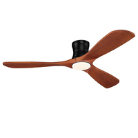 Ventilateur de plafond LED intelligent YOUKAIN Tuya avec télécommande, 3 pales en bois et métal, ventilateur domestique électrique