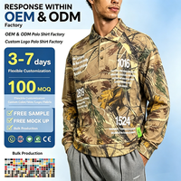 Polo thermique personnalisé High Street avec boutons, impression sérigraphique et coutures camouflage