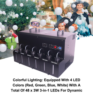 Igreslite RGBW 4 bánh 1500W tự động bong bóng sương mù Máy khói bong bóng máy - Product Image 4