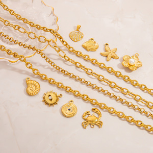 SUMMLY-Pendentif à breloques étoile de mer plaqué or 18 carats, collier en acier inoxydable, bijoux de mode, vente en gros - Product Image 5