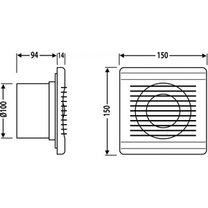 Ventilateur d'extraction Vito 12W 100m3/h 35Db 100x60mm - Product Image 3