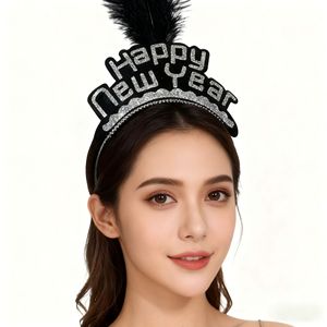 Nuova Fascia per Capelli con Piume e Polvere Dorata per Capodanno, Accessorio Speciale per Feste e Spettacoli - Product Image 2
