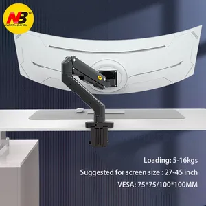 Nb g50 braço mecânico 27-45 polegadas, monitor de arco curvo tela de desktop suporte 5-16kgs monitor ultra amplo com porta usb