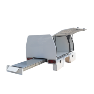 Caja de herramientas lateral de aluminio para camioneta, con doble tapa abatible, impermeable, con cerradura, para almacenamiento de herramientas bajo la plataforma de la camioneta Hilux D-Ma - Product Image 6