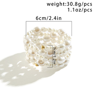 2023 nouveauté bijoux de mode perle Bracelet en perles femmes Simple multi-couches enveloppé bras perle or <span class=keywords><strong>manchette</strong></span> Bracelets Bracelet - Product Image 6