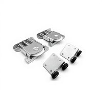 Roulette de porte coulissante en acier inoxydable, double, anti-retour, anti-chute, robuste, à deux roues creuses, pour bas de porte et fenêtre