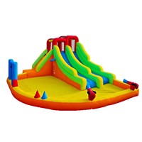 Château gonflable extérieur pour enfants avec toboggan aquatique et jeux combinés, certifié CE