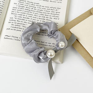 Yucat หูกระต่ายผ้าซาตินสำหรับผู้หญิง,อุปกรณ์เสริมยืดผมผูกโบว์ตาข่ายสีล้วนสไตล์เกาหลีปี2023New - Product Image 3