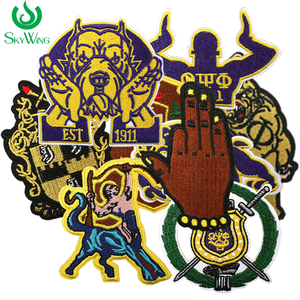 Ferro su bulldog e gorilla con toppe ricamate da confraternita/confraternita, toppe a trasferimento termico su giacche, felpa con cappuccio e borse - Product Image 1