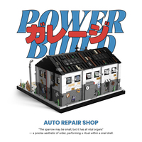 PINBO PB8867 Ensemble de blocs de construction MOC Garage de réparation Street View, kits de briques à assembler, jouet éducatif, cadeau pour enfants et adultes