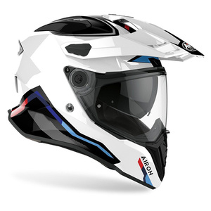 Casque de moto Airoh Commander Enduro blanc bleu noir rouge XL en fibre composite - Product Image 1