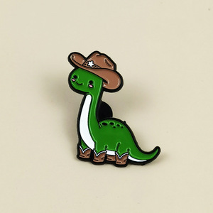 Broche de dinosaurio con capucha, lindo y adorable, accesorio de animal de dibujos animados personalizado, insignia de aleación, colgante decorativo para mochila infantil - Product Image 1