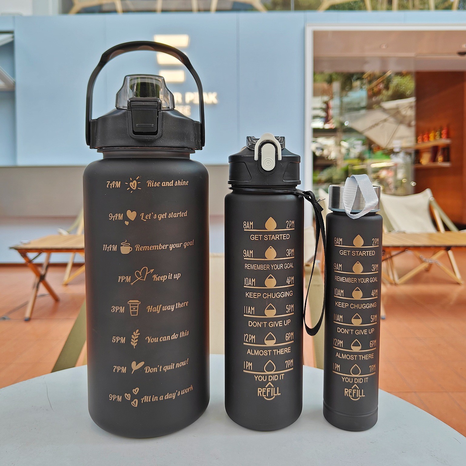 Black cup set (3 cups)