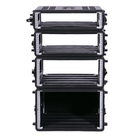 Prix de gros usine Choc Mount 2U 3U 4U 6U Rack Case Moulé par soufflage PE Matériau Flight Case avec roues de roulement