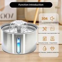 Fontaine à eau pour animaux de compagnie en acier inoxydable pour chats, distributeur d'eau intelligent automatique, fabriqué en Chine