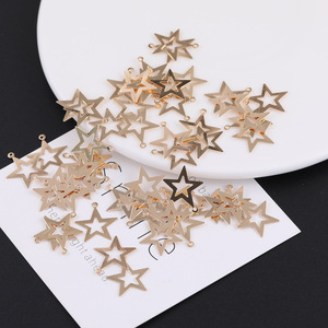Dijes de Estrella Hueca de Aleación de Zinc de 10 mm, Accesorios de Joyería DIY, Dijes Colgantes de Moda Unisex - Product Image 4