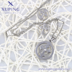63425 xuping Stainless Steel Jewelry Fashion Elegant Simple Cross <strong>Jewlery</strong> Set - Product Image 4