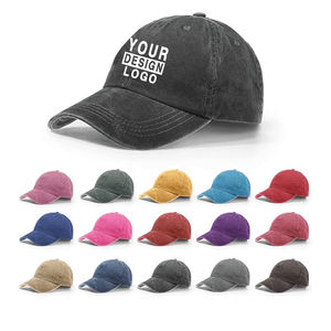 Gorra de Béisbol de Alta Calidad con 5 Paneles, Diseño Desgastado, Ajustable, de Algodón Lavado, para Hombre, con Logotipo Personalizado Bordado - Product Image 1