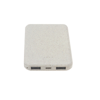 Power bank biodégradable eas carry, mini-alimentation mobile portable en paille de blé de 5000mAh