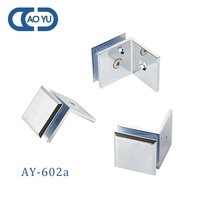 Pince de porte de douche en acier inoxydable 304, partition en verre, 90 degrés simple, droite, de haute qualité, pour porte en verre