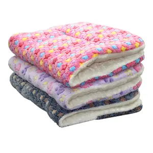 Manta de franela de tamaño personalizado para mascotas, estera de lana cálida para viajes, alfombra de felpa gruesa para gatos y perros