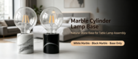 Lampe de table Globe en marbre, base noire et blanche, ampoule LED à filament moderne, lampe de bureau électrique simple pour chambre à coucher et table de chevet