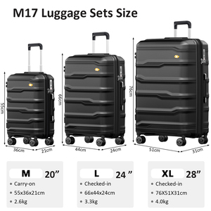 <span class=keywords><strong>Valise</strong></span> de luxe en PP de 20, 24 et 28 pouces avec roulettes multidirectionnelles, serrure à combinaison TSA, étanche et légère pour les voyages d'affaires - Product Image 3