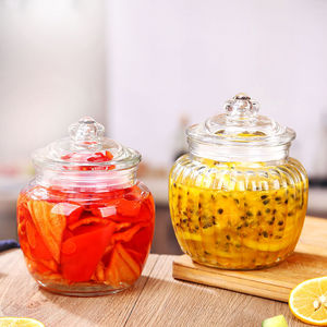 Transparent Glass <b>Storage</b> <b>Jar</b> With Lid Large Size <b>For</b> Pickling And Liquor Soaking <b>Kitchen</b> Use - Product Image 4