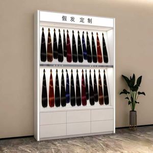 ตู้โชว์เครื่องสำอางแบบยุโรปสำหรับร้านเสริมสวย ตู้เก็บผลิตภัณฑ์บำรุงผิว ชั้นวางหัวหุ่นวิกผม - Product Image 3