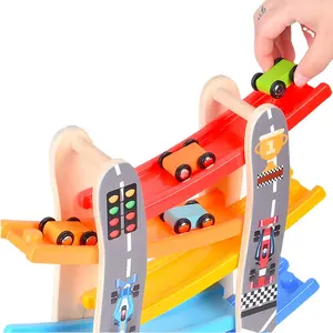 2024 new products Newly designed 5-layer wooden track pulley children's educational toy for children train game boys girls