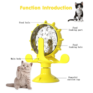 Intelligence Interactive Slow Feeder Puzzle for Cats and Dogs Windmill Turntable Cat Dog Food Leaker Toy Funny Windmill Cat Toy - Product Image 4