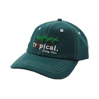 Vente en gros Chapeau sport papa personnalisé avec logo brodé non structuré en coton Casquette de baseball verte à 6 panneaux