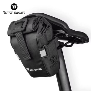 WEST BIKING 1.5L Large Capacity MTB Road Foldable Extendable Bike Saddle Bag Waterproof Taillight Rear Bicycle Saddle Bags - Product Image 1