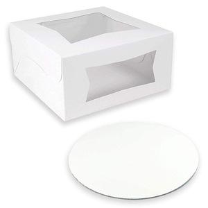 Boîte d'emballage de gâteau toast dessert cuisson boîte en carton blanc avec double fenêtre - Product Image 2
