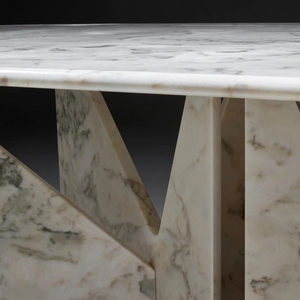 イタリアングリーンホワイトピンクデザインディンギングマーブルテーブル - Product Image 4