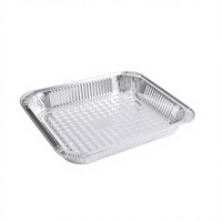 Contenants rectangulaires jetables en aluminium alimentaire avec couvercle – Assiettes d'emballage alimentaire pour plats à emporter, traiteur et barbecue – 3500 ml