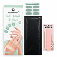 Fengshangmei – Stock disponible, vente en gros, autocollants pour ongles couleur unie brillante, application facile, kit d'autocollants semi-durcis en gel UV pour nail art