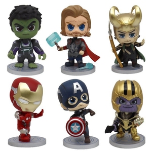 Collection de figurines d'action en PVC de super-héros <span class=keywords><strong>Marvel</strong></span> pour enfants, figurines à tête oscillante - Product Image 1