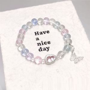 Crystal Glaze <b>Beaded</b> Gourd <b>Bracelet</b> Sweet Jewelry Women's Butterfly <b>Bracelet</b> Fantasy Popcorn Cracked Crystal Beads <b>Bracelet</b> - Product Image 4
