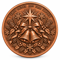 Portrait du Père Noël 1 oz. Pièce de monnaie antique steampunk en cuivre pur .999, technique d'estampage en relief, objet d'art et de collection